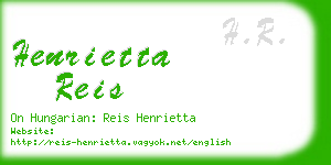 henrietta reis business card